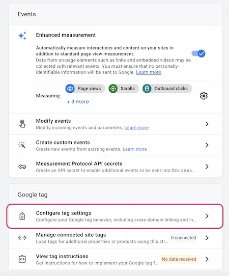 GA4 Admin Settings - Property Settings